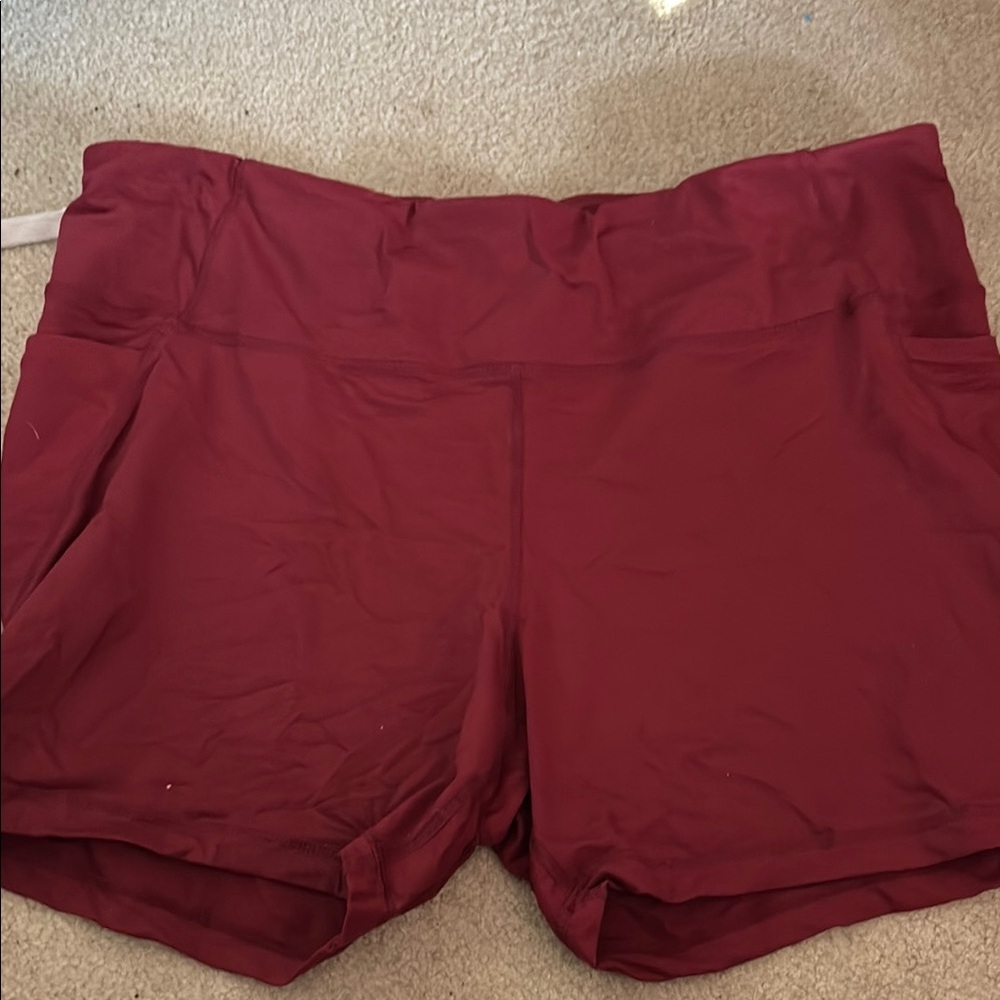 Athletic Works High Waist Red Shorts for Active Comfort